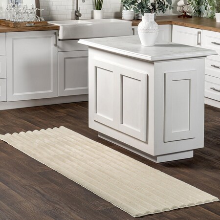 Nuloom Kai Stripe Faux Rabbit Machine Washable Area Rug 2ft 6in x 6ft HJWR03E-2606